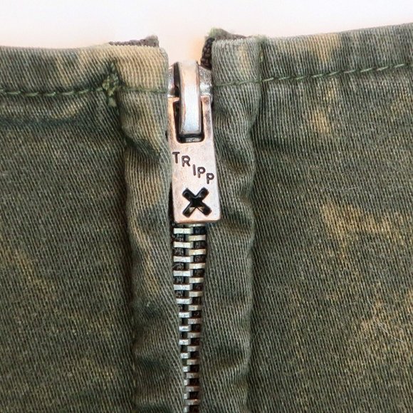 Tripp NYC Vintage Militia Army Green Pleated Mini Skirt Y2K Mall Goth Punk Large - Picture 6 of 11